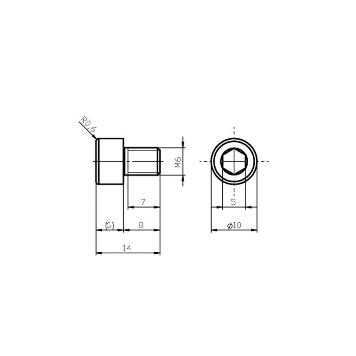 Șurub din oțel inoxidabil M6x8 / inbus [2]