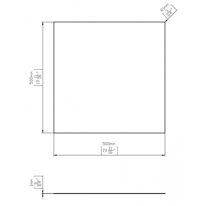 Tablă inox grosime 1 mm, dimensiune 500x500 mm [2]