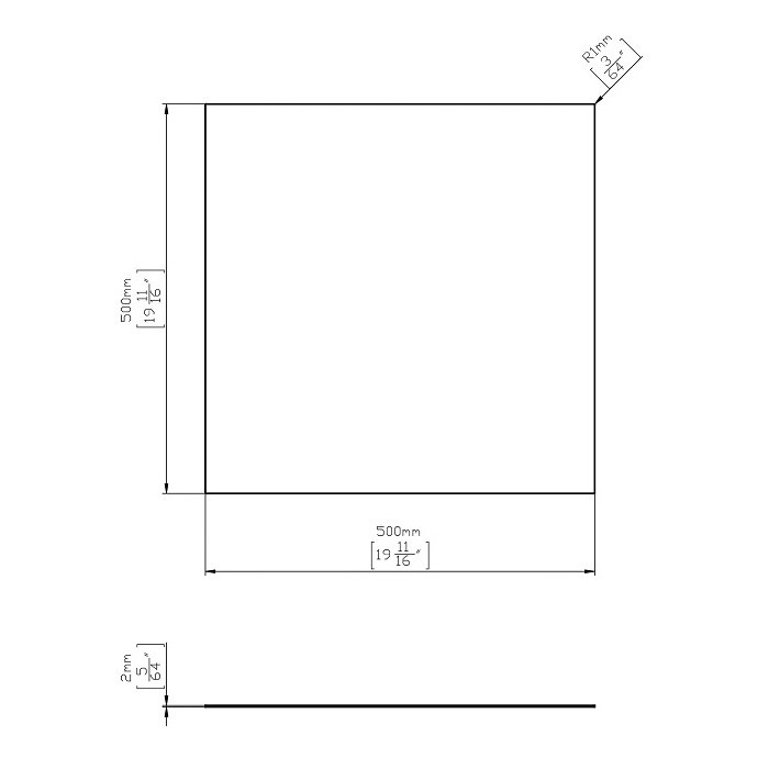 Tablă inox grosime 2 mm, dimensiune 500x500 mm [2]