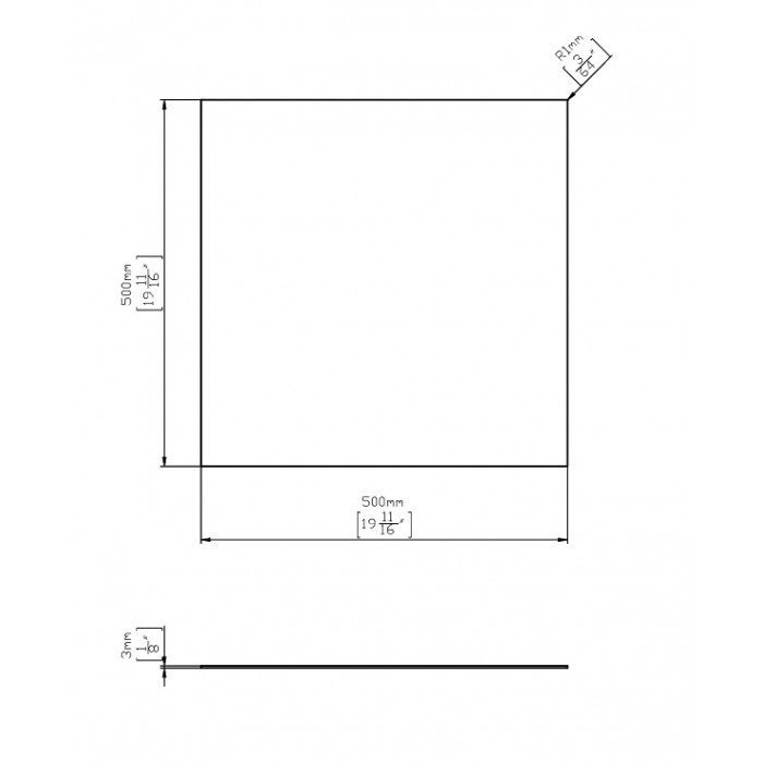 Tablă inox grosime 3 mm, dimensiune 500x500 mm [2]