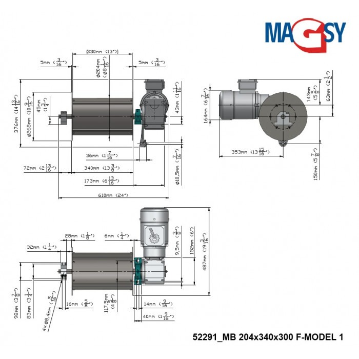 Tambur magnetic MB 204x340/300 F-MODEL 1 [20]