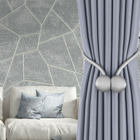 Agrafă magnetică pentru draperii - Agrafă magnetică pentru draperii, set de 2 bucăți - argintiu