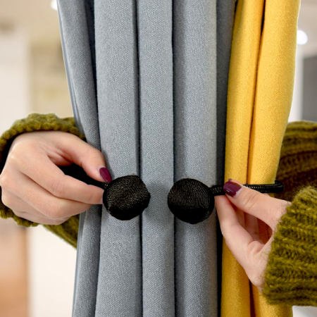 Agrafă magnetică pentru draperii, set de 2 bucăți - negru [3]