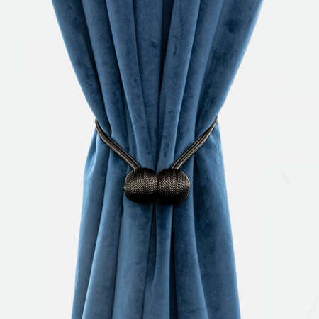 Agrafă magnetică pentru draperii, set de 2 bucăți - negru [1]