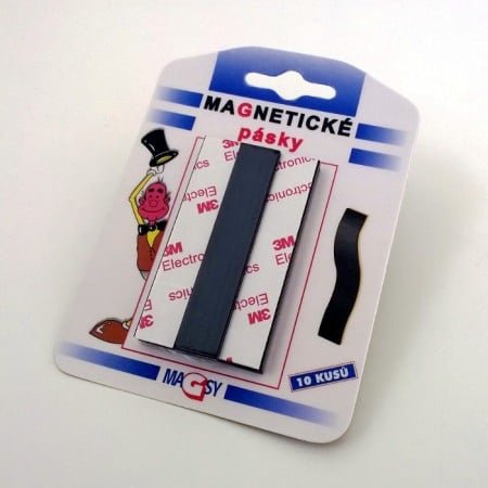Benzi adezive magnetice - Bandă magnetică cu autoadeziv puternic 15x2 mm - în blister