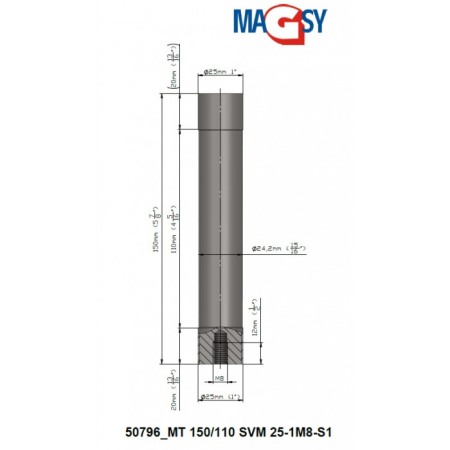 Bară magnetică - NdFeB diam.25 x 150 mm [4]