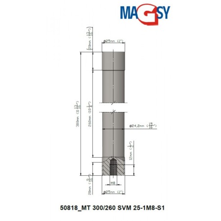 Bară magnetică - NdFeB diam.25 x 300 mm [4]