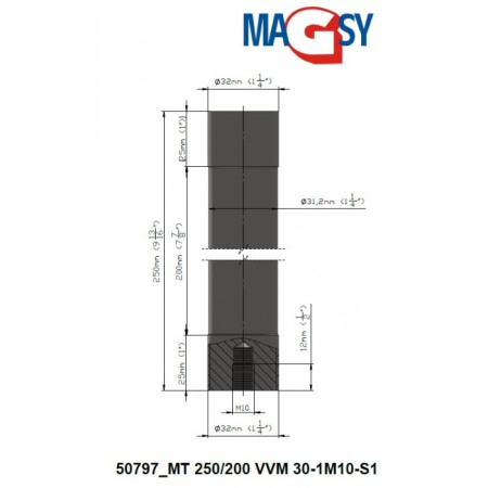 Bară magnetică - NdFeB diam.30 x 250 mm [4]