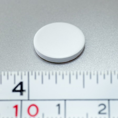 Contra piesă din oțel diam. 13 x 2 mm cu autoadeziv - albă [1]