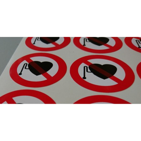 Etichetă adezivă „Atenție stimulator cardiac” [1]