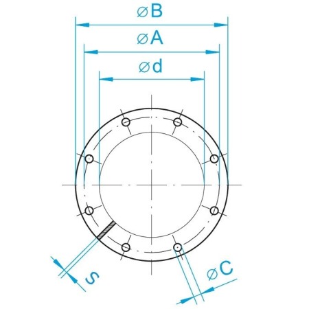 Flanșă JACOB cu găuri DIN 24154, T2 DN 150 [1]