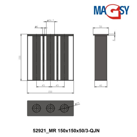 Grilă magnetică MR 150x150x50/3-QJN [2]
