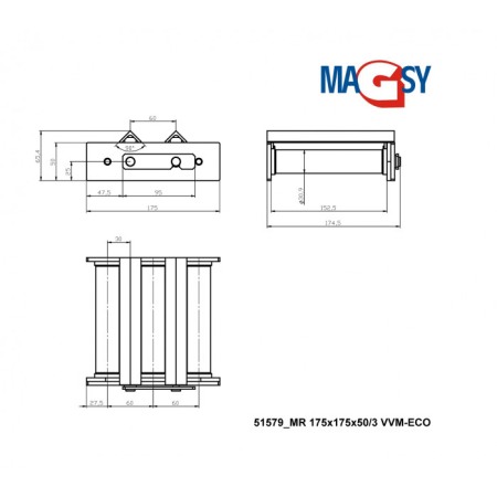 Grilă magnetică MR 175x175x50/3 VVM ECO [3]