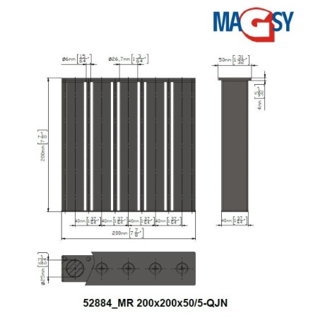 Grilă magnetică MR 200x200x50/5-QJN [2]