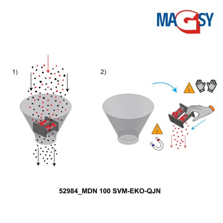 Magnet de buncăr (80 °C, 13.500 Gs, 95 N) diametru 100 mm [2]