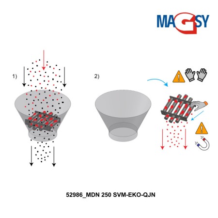 Magnet de buncăr (80 °C, 13.500 Gs, 95 N) diametru 250 mm [2]