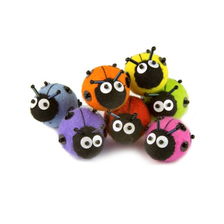 Magnet de frigider din pâslă - buburuză portocalie [3]