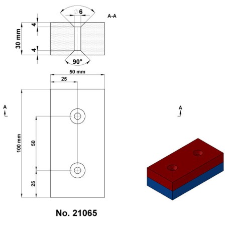 Magnet neodim bloc 100x50x30 N 80 °C, VMM10 [1]