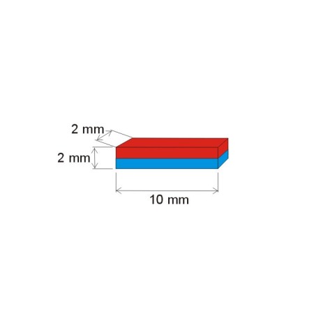 Magnet neodim bloc 10x2x2 N 80 °C, VMM4-N30 [1]