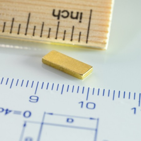 Magneți - Magnet neodim bloc 10x4x1,2 Au 80 °C, VMM10-N50
