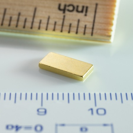 Magneți - Magnet neodim bloc 10x5x1,2 Au 80 °C, VMM10-N50