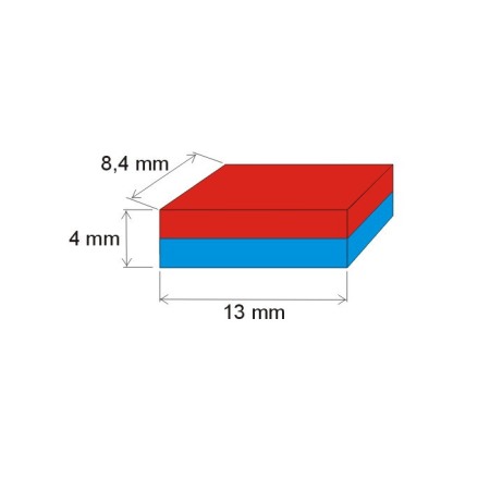 Magnet neodim bloc 13x8,4x4 N 80 °C, VMM5-N38 [1]