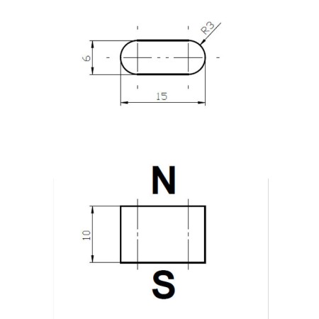 Magnet neodim bloc 15x6x10 (R3) N 120 °C, VMM4H-N35H [1]