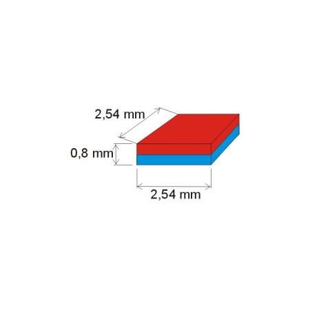 Magnet neodim bloc 2,54x2,54x0,8 P 150 °C, VMM6SH [1]