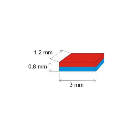 Magnet neodim bloc 3x1,2x0,8 N 80 °C, VMM4-N35 [1]