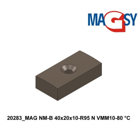 Magnet neodim bloc 40x20x10xR95 N 80 °C, VMM10-N50 [2]