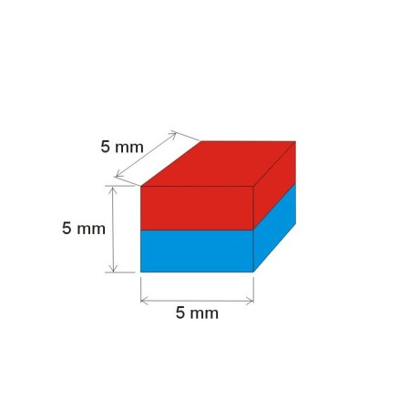 Magnet neodim bloc 5x5x5 N 80 °C, VMM7-N42 [1]