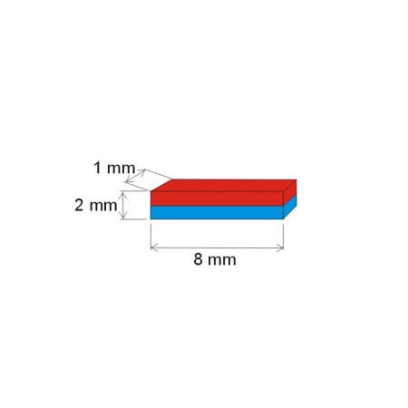 Magnet neodim bloc 8x1x2 Z 80 °C, VMM4-N35 [1]