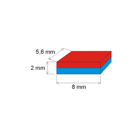 Magnet neodim bloc 9x5,6x2 P 180 °C, VMM5UH-N35UH [1]
