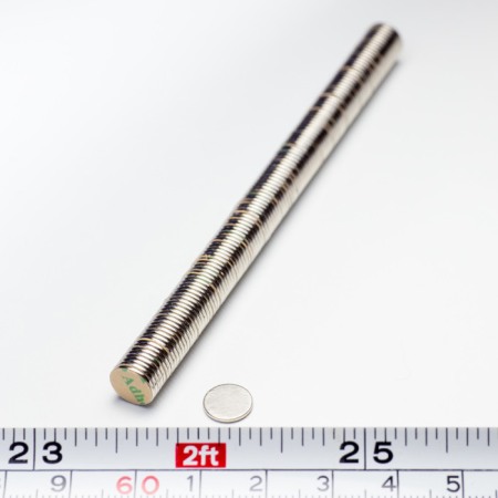 Magnet neodim cilindru cu autocolantă 3M, diam.8x0,75 mm, grosime autocolantă 0,06 mm [1]