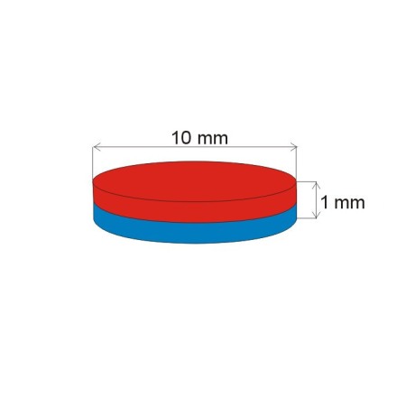 Magnet neodim cilindru cu diam.10x1 N 80 °C, VMM4-N35 [1]