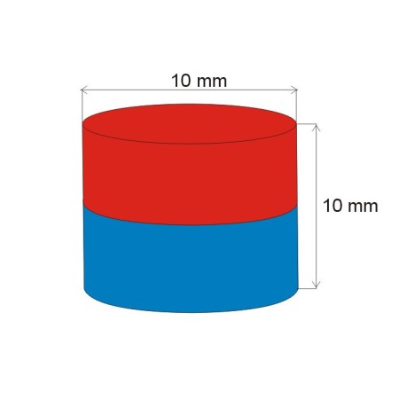 Magnet neodim cilindru cu diam.10x10 N 80 °C, VMM8-N45 [1]