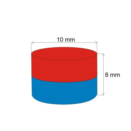 Magnet neodim cilindru cu diam.10x8 N 80 °C, VMM7-N42 [1]