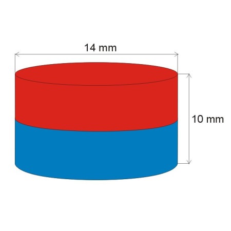 Magnet neodim cilindru cu diam.14x10 N 80 °C, VMM5-N38 [1]