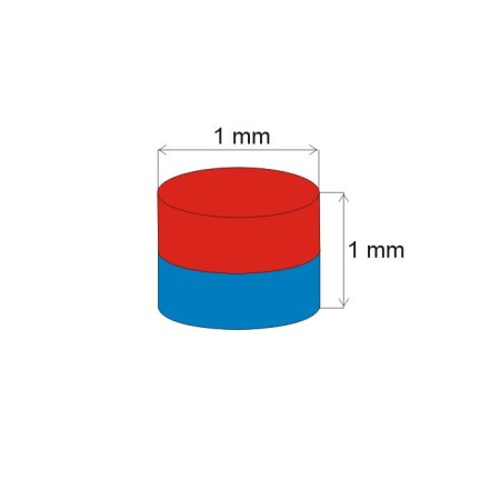 Magnet neodim cilindru cu diam.1x1 N 80 °C, VMM7-N42 [1]