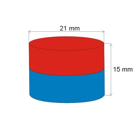 Magnet neodim cilindru cu diam.21x15 N 80 °C, VMM4-N35 [1]