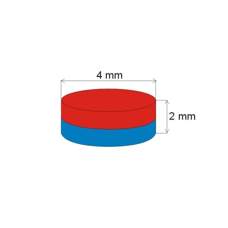 Magnet neodim cilindru cu diam.4x2 N 150 °C, VMM1SH-N27SH [1]