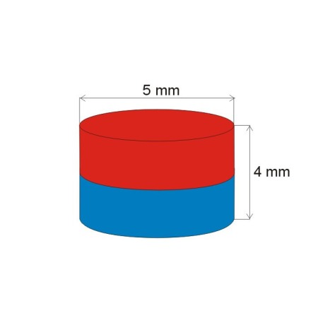 Magnet neodim cilindru cu diam.5x4 N 80 °C, VMM4-N35 [1]