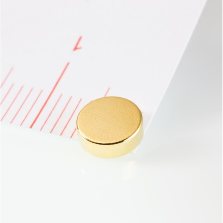 Magneți NdFeB cilindru - axial - Magnet neodim cilindru cu diam.6x2 Au 80 °C, VMM7-N42