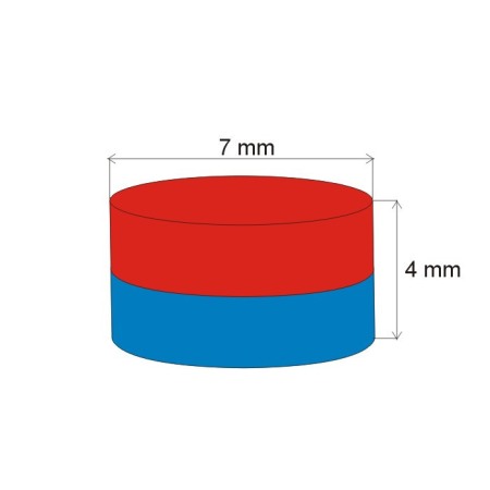 Magnet neodim cilindru cu diam.7x4 N 80 °C, VMM7-N42 [1]