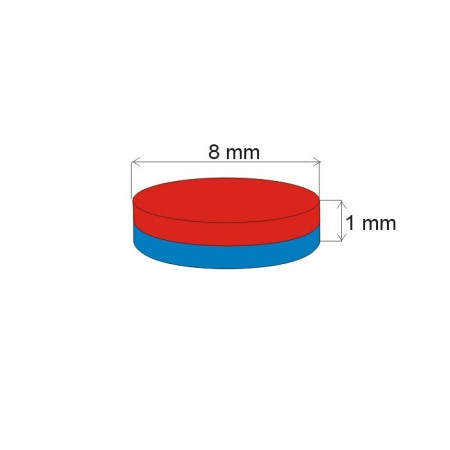 Magnet neodim cilindru cu diam.8x1 N 80 °C, VMM6-N40 [1]