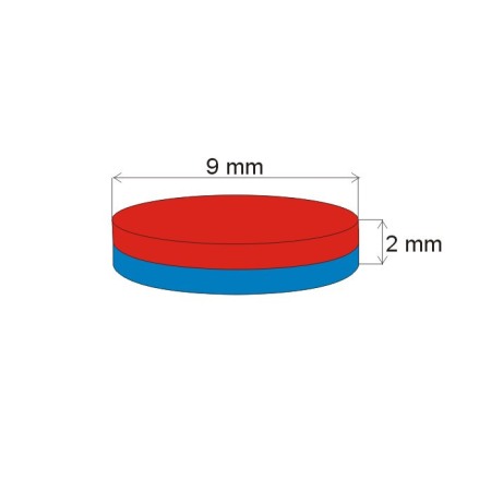 Magnet neodim cilindru cu diam.9x2 N 80 °C, VMM7-N42 [1]