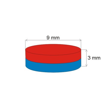Magnet neodim cilindru cu diam.9x3 N 80 °C, VMM7-N42 [1]