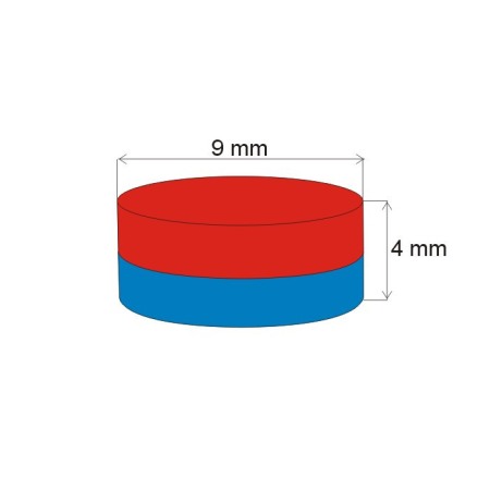 Magnet neodim cilindru cu diam.9x4 N 80 °C, VMM7-N42 [1]