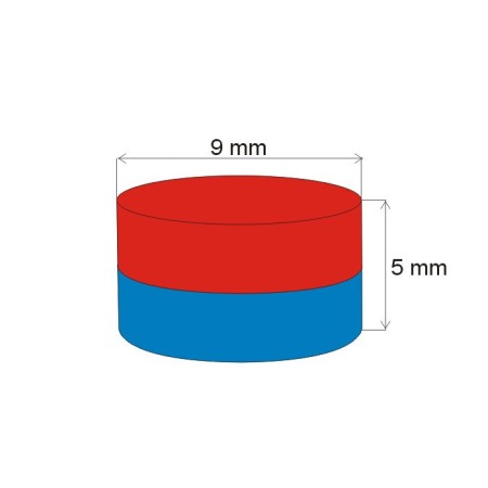 Magnet neodim cilindru cu diam.9x5 N 80 °C, VMM10-N50 [1]