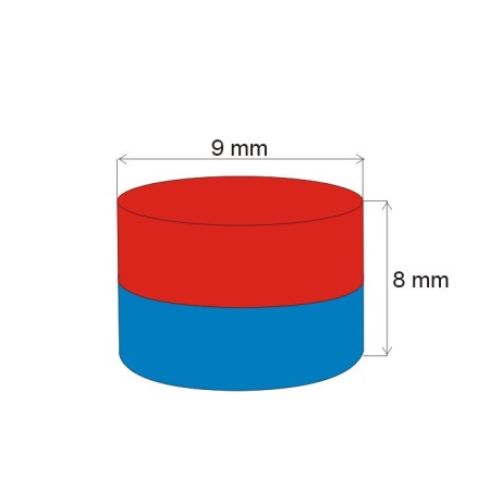 Magnet neodim cilindru cu diam.9x8 N 80 °C, VMM4-N30 [1]